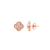 Rose Gold Shiny Clover Studs