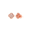 Rose Gold Shiny Clover Studs