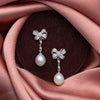 Silver Pearly Bow Earrings