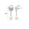 Silver Pearly Bow Earrings