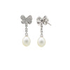 Silver Pearly Bow Earrings