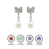 Silver Pearly Bow Earrings