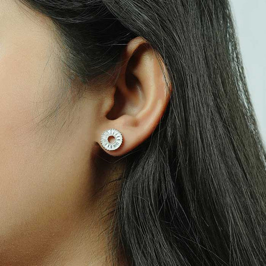 Silver Circle of Light Earrings