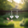 Silver Heart Drop Earrings