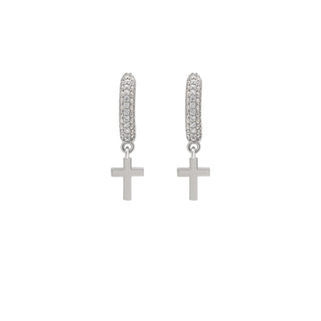 Silver Cross Earrings