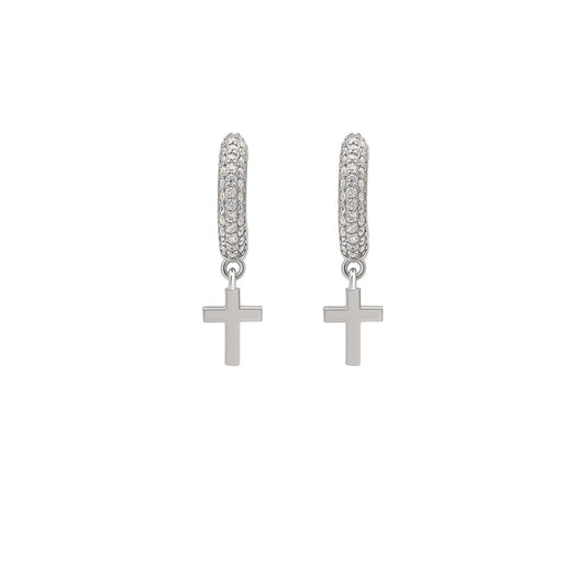 Silver Cross Earrings