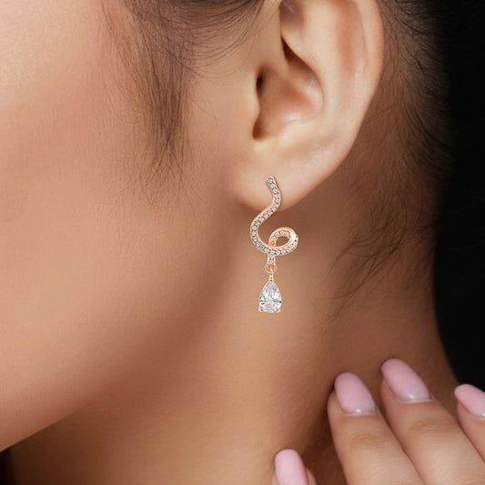 Rose Gold Swirl Earrings
