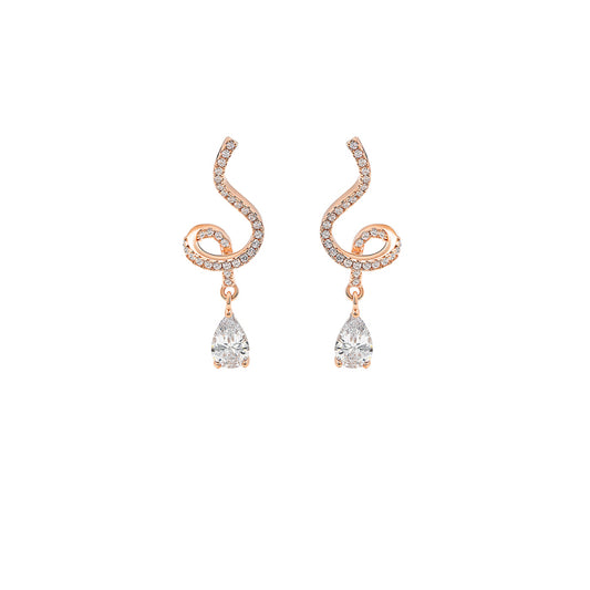 Rose Gold Swirl Earrings