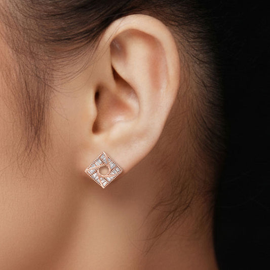 Rose Gold Virgo Shine Earrings