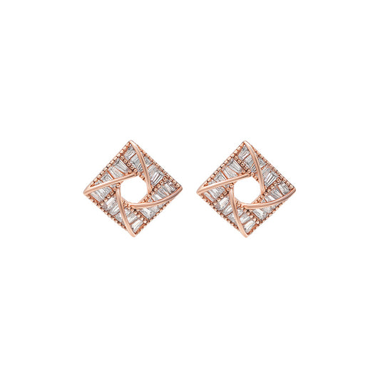 Rose Gold Virgo Shine Earrings