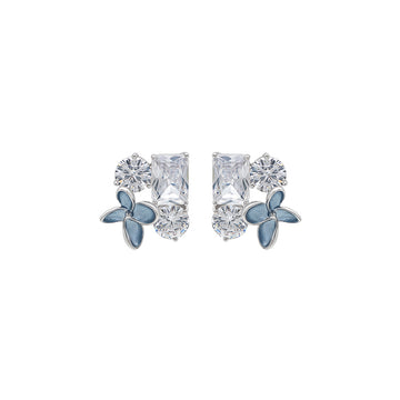 Silver Flowery Petal Earrings