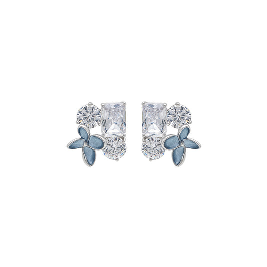 Silver Flowery Petal Earrings