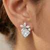 Silver Pearly Petal Earrings