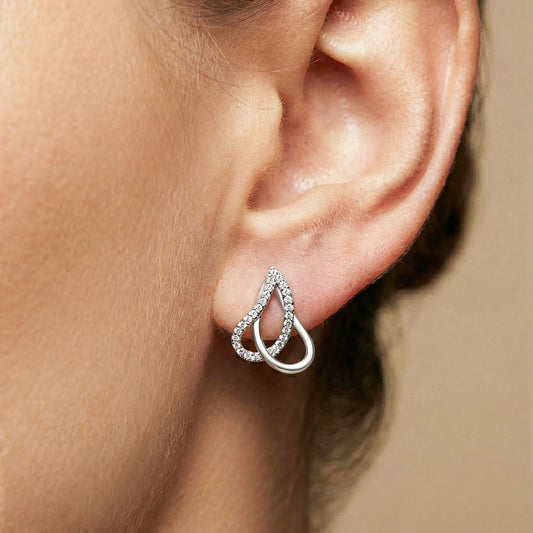 Silver Whisper Petal Earrings