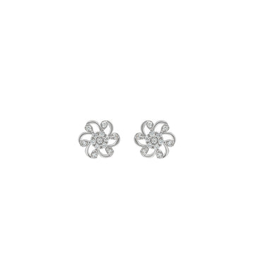 Silver Flora Twist Earrings