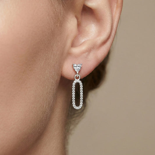 Silver Sweetheart Link Earrings