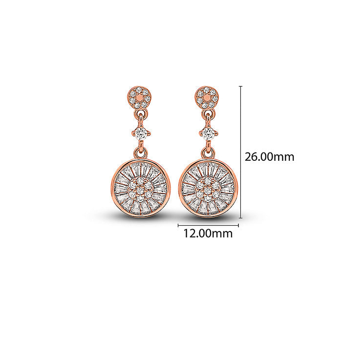 Buy the Rose Gold Wheel Dangle Earrings Silberry