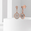 Rose Gold Wheel Dangle Earrings