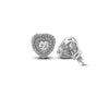 Silver Glass Hearts Earrings