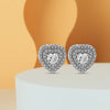 Silver Glass Hearts Earrings