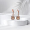 Rose Gold Evil Eye Droop Earrings