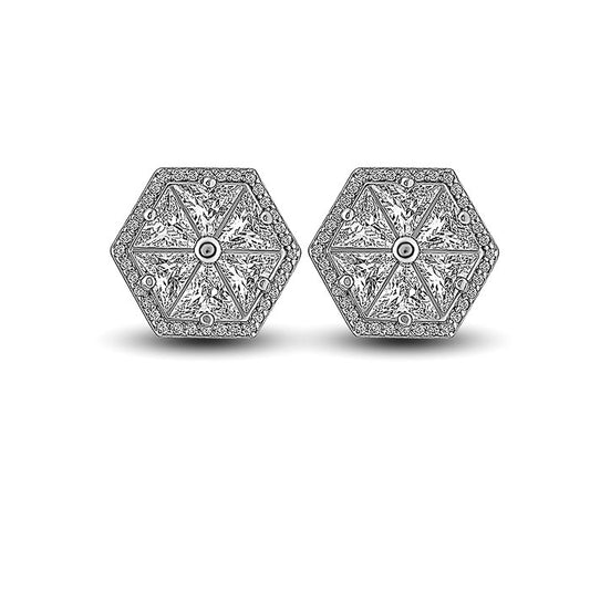Silver Crystal Hexa Earrings