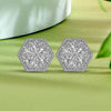Silver Crystal Hexa Earrings
