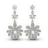 Silver Dangling Flower Earrings