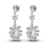 Silver Dangling Flower Earrings