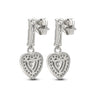 Silver Crystal Heart Earrings