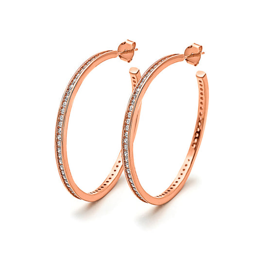 Rose Gold Crystal Curl Earrings