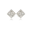 Silver Square Jewel Earrings