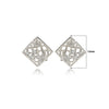 Silver Square Jewel Earrings