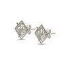 Silver Square Jewel Earrings