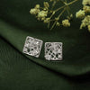 Silver Square Jewel Earrings