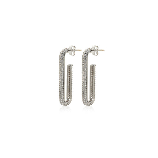 Silver Modern Curve Earrings