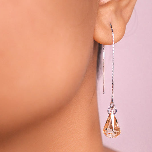 Silver Sunshine Drop Earrings