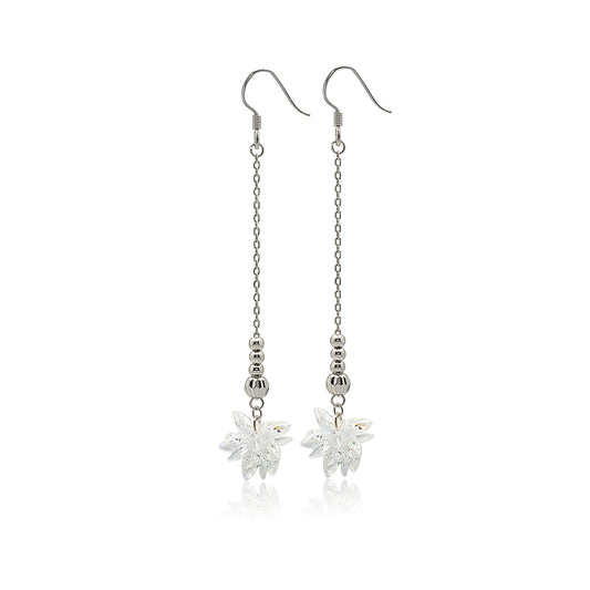 Silver Frozen Flake Earrings