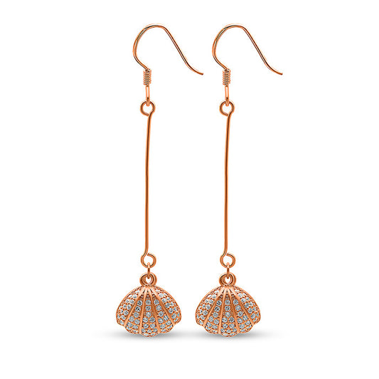 Rose Gold Open Shell Earrings