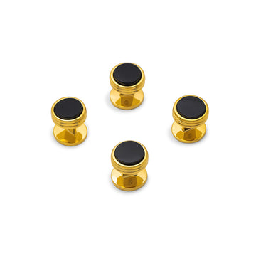 18k Gold Plated Silver Black Kurta Button