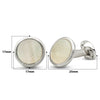 Silver Round Moonlit Pearl (MOP) Limited Edition Cufflinks
