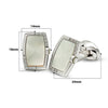 Silver Rectangle Moonlit Pearl (MOP) Limited Edition Cufflinks