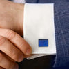 Silver Dark Blue Crystal Limited Edition Cufflinks