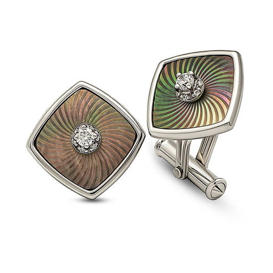 Silver Square Aurora Pearl (MOP) Limited Edition Cufflinks