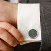 Silver Round Aurora Pearl (MOP) Limited Edition Cufflinks