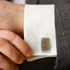 Silver Rectangle Aurora Pearl (MOP) Limited Edition Cufflinks