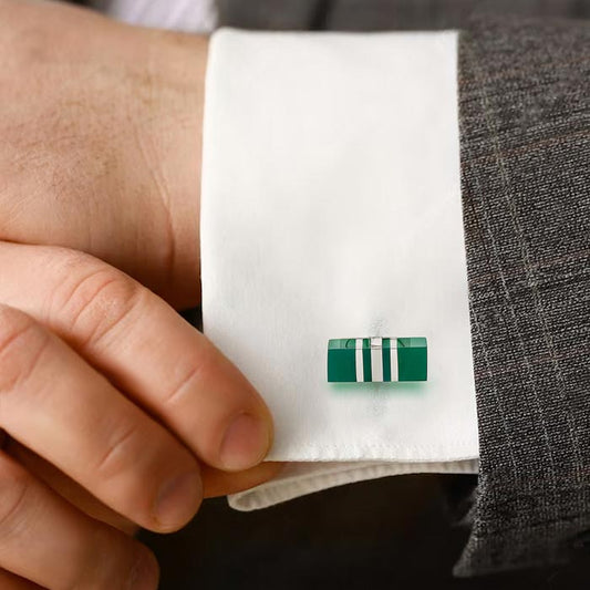 Silver Green Chrome Limited Edition Cufflinks