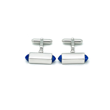Silver Modern Blue Limited Edition Cufflinks