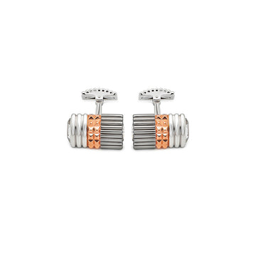 18k Rose Gold Plated Silver Parallel Limited Edition Cufflinks