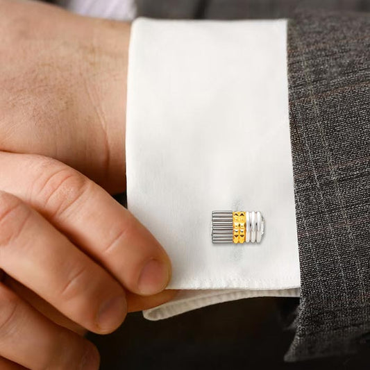 18k Gold Plated Silver Parallel Limited Edition Cufflinks